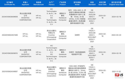 新款惠普战 x 13 酷睿版笔记本通过 3c 认证,新增墨西哥生产版本
