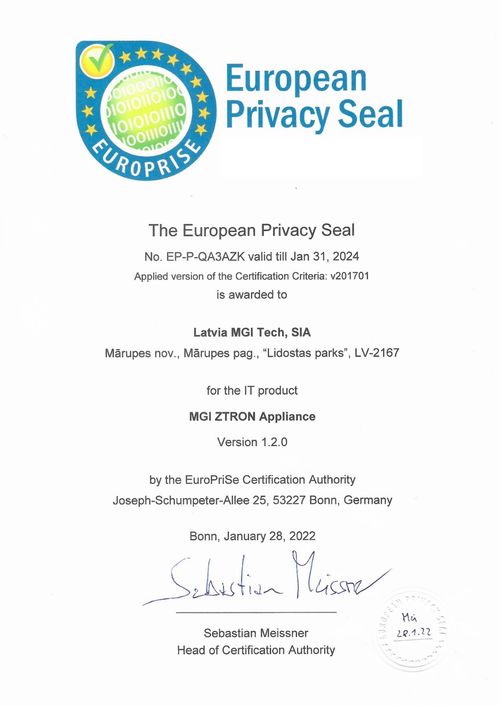华大智造bit产品基因数据一体机获得欧洲europrise隐私保护认证